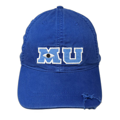 Disney Parks Monsters University MU Blue Baseball Cap One Size Distressed Hat