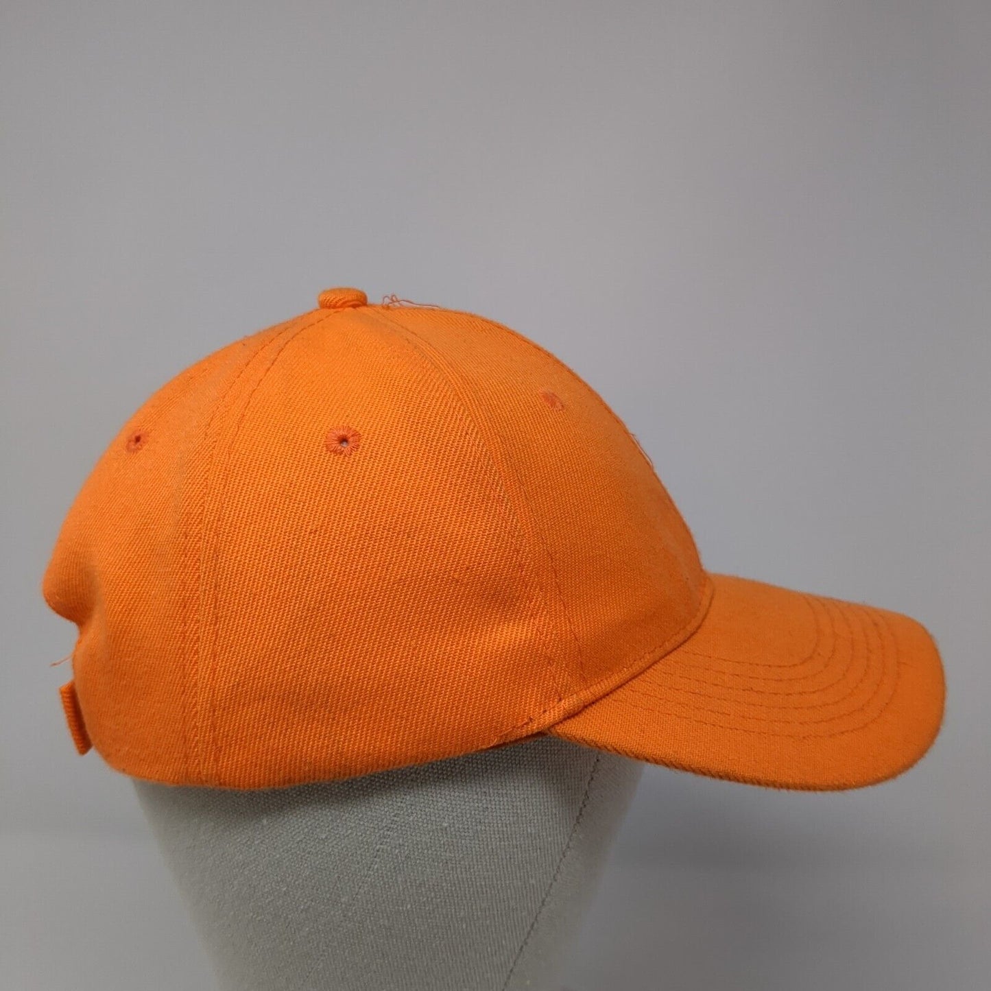 Unbranded Strapback Hat Orange One Size Adjustable Blank Solid 6 Panel