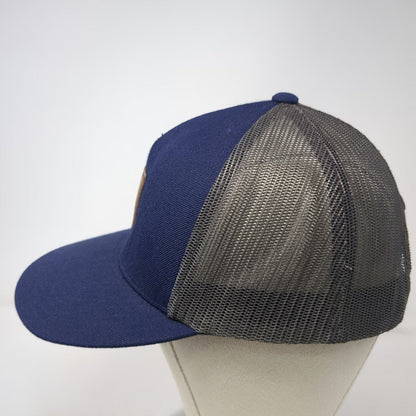 RVCA Trucker Hat Blue One Size Mesh Back Logo Patch Snapback Mid Fit Structured
