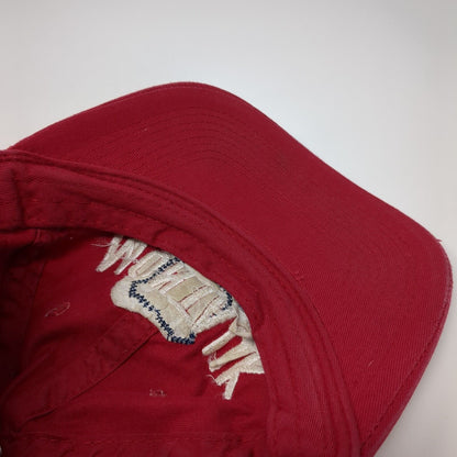 Montauk Missouri Strapback Hat Red One Size Adjustable Embroidered