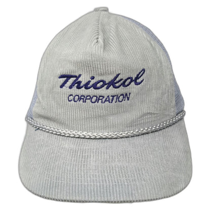 Nissin Thiokol Corporation Trucker Hat Gray One Size Corduroy Rope Snapback