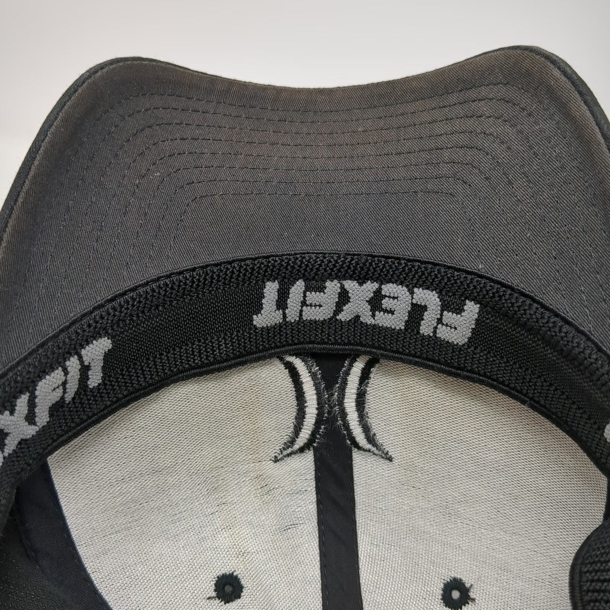 Hurley Baseball Cap Black One Size Flexfit Tonal Logo Curved Brim Textured Hat