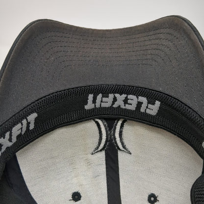 Hurley Baseball Cap Black One Size Flexfit Tonal Logo Curved Brim Textured Hat