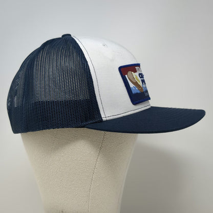 Richardson Trucker Hat Blue L Idaho Charlies Produce Patch Snapback Mesh Logo