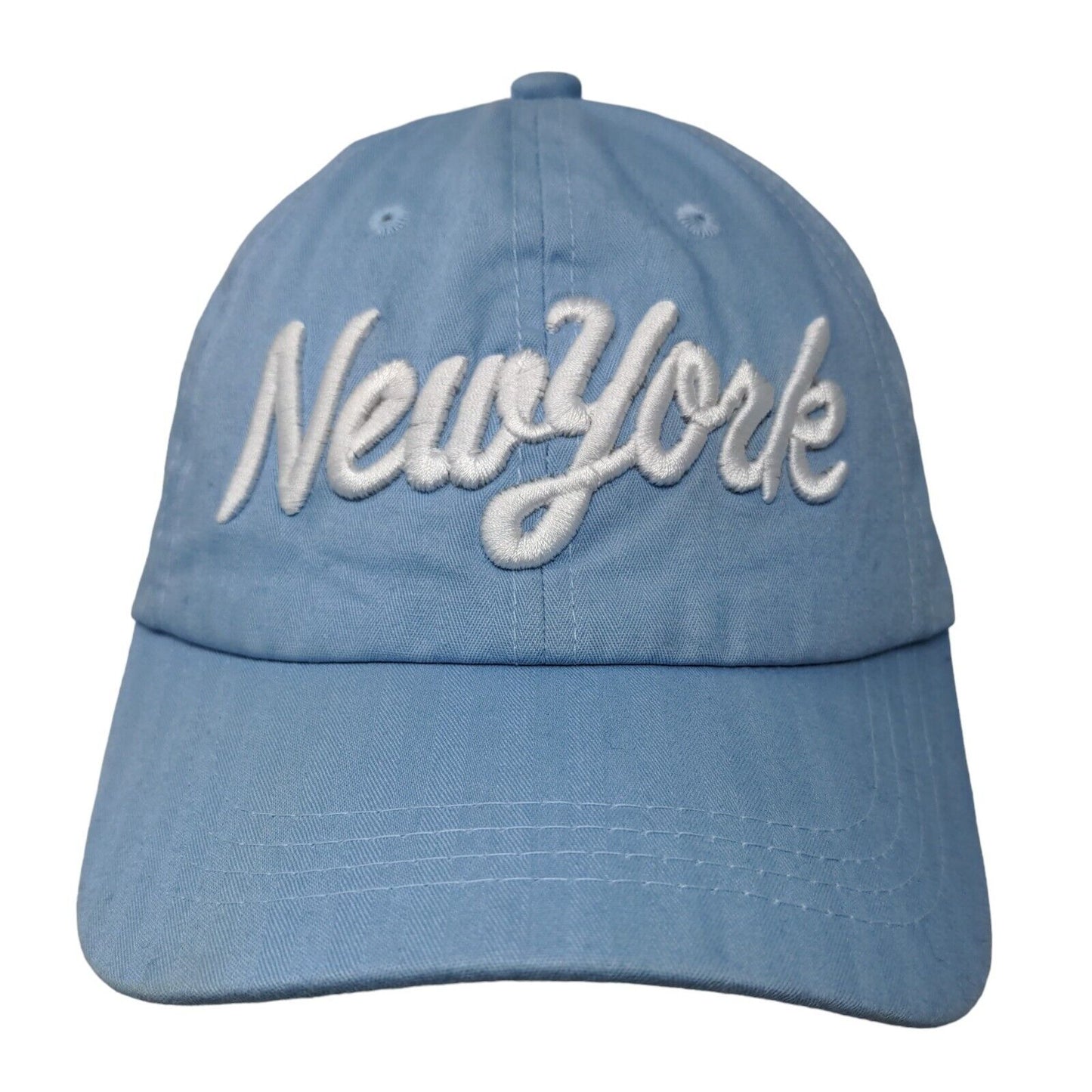 Unbranded Men's Slideback Hat Blue Adjustable Embroidered New York Logo Cotton