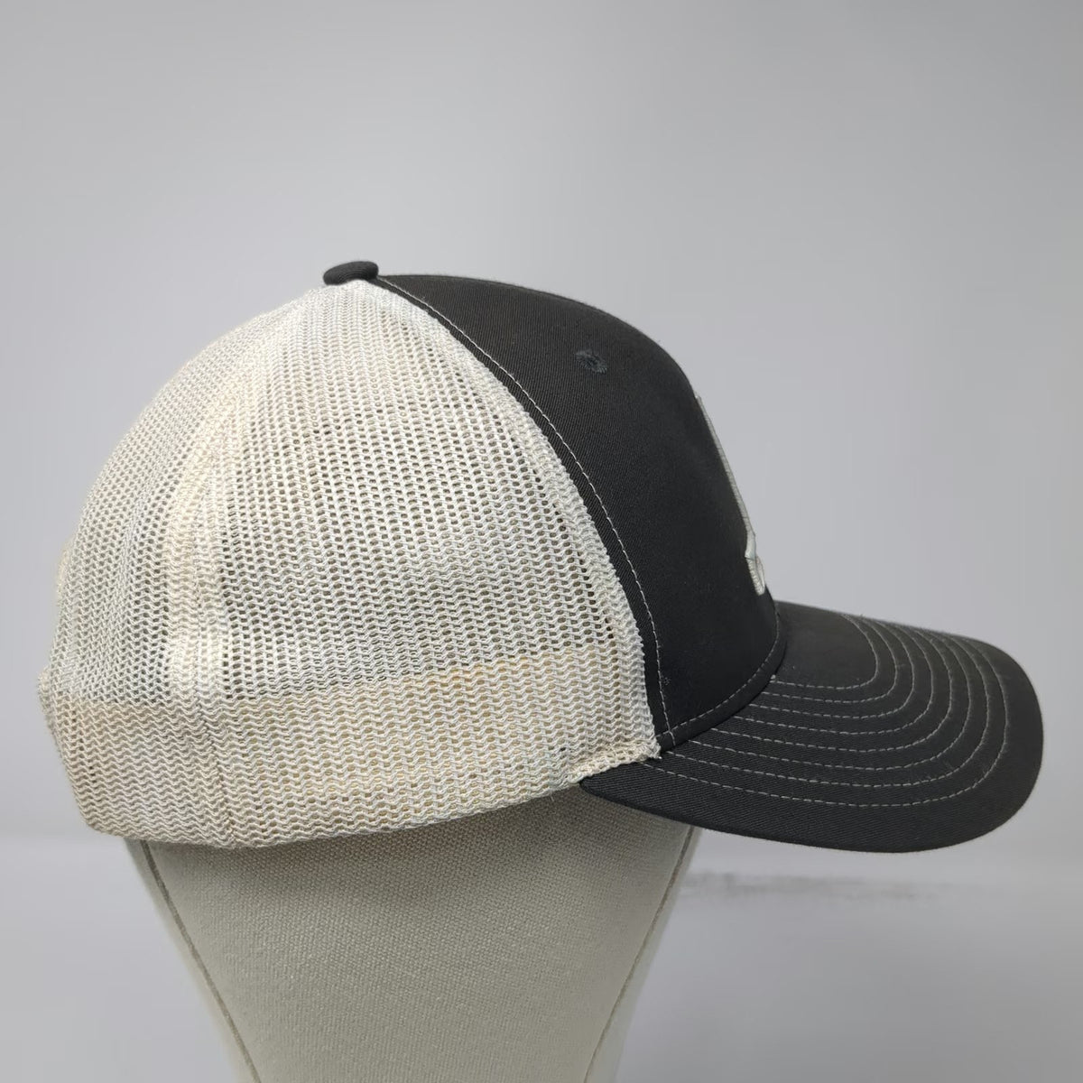 Richardson Trucker Hat Gray One Size American Flag F Logo Snapback Cap Mesh Back