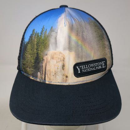 Yellowstone National Park Geyser Black Trucker Hat One Size Mesh Snapback Patch