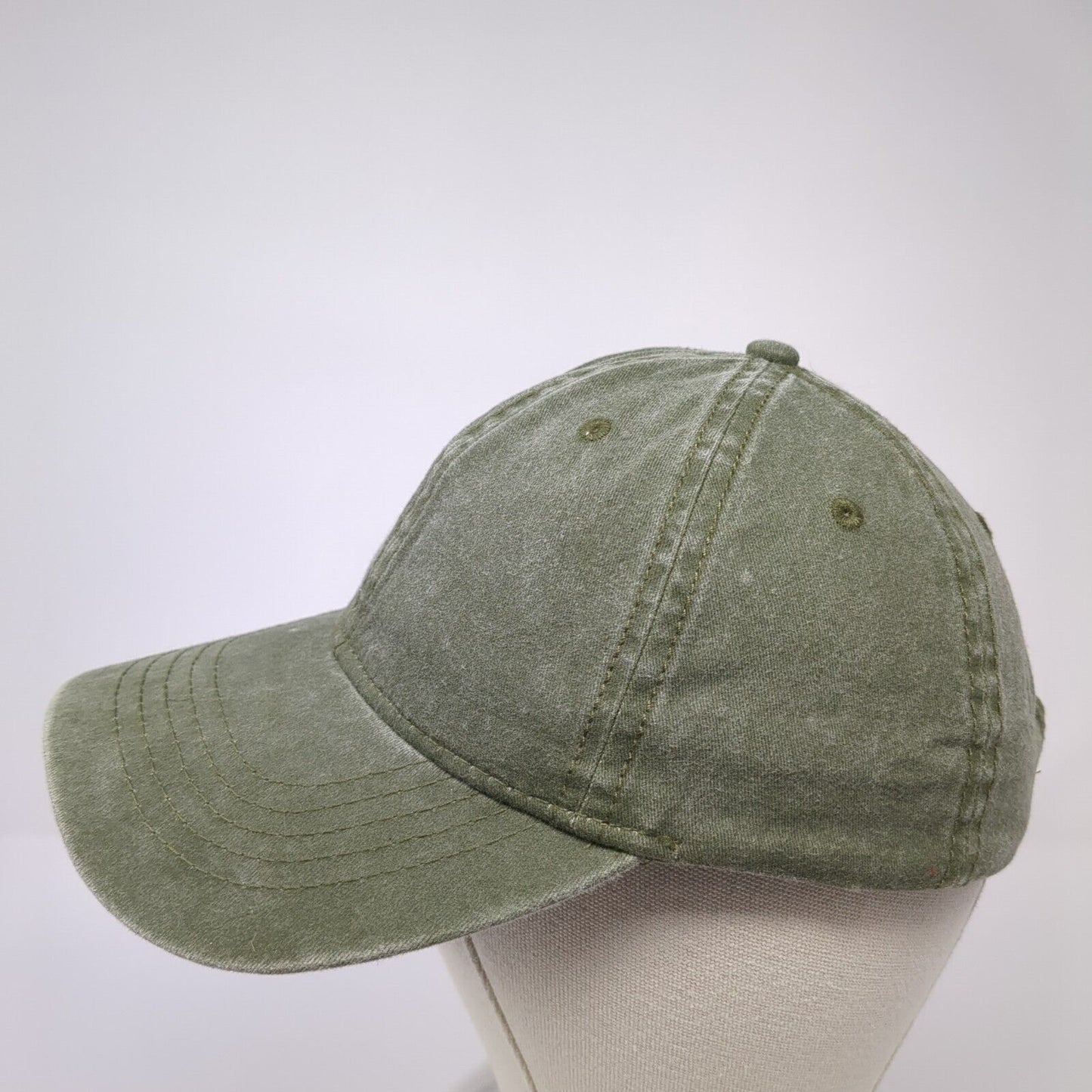 Unbranded Slideback Hat Green One Size Adjustable Vented Holes 6 Panel Blank