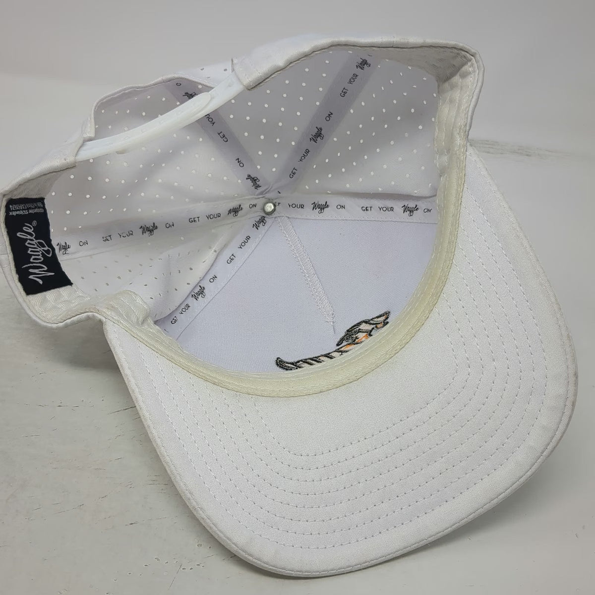 Waggle Trucker Hat White One Size Golf Tiger Striped Goat Performance Snapback