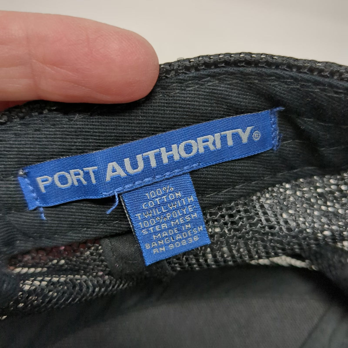 Port Authority Trucker Hat Green Black One Size Camo Leather Patch Gas Company