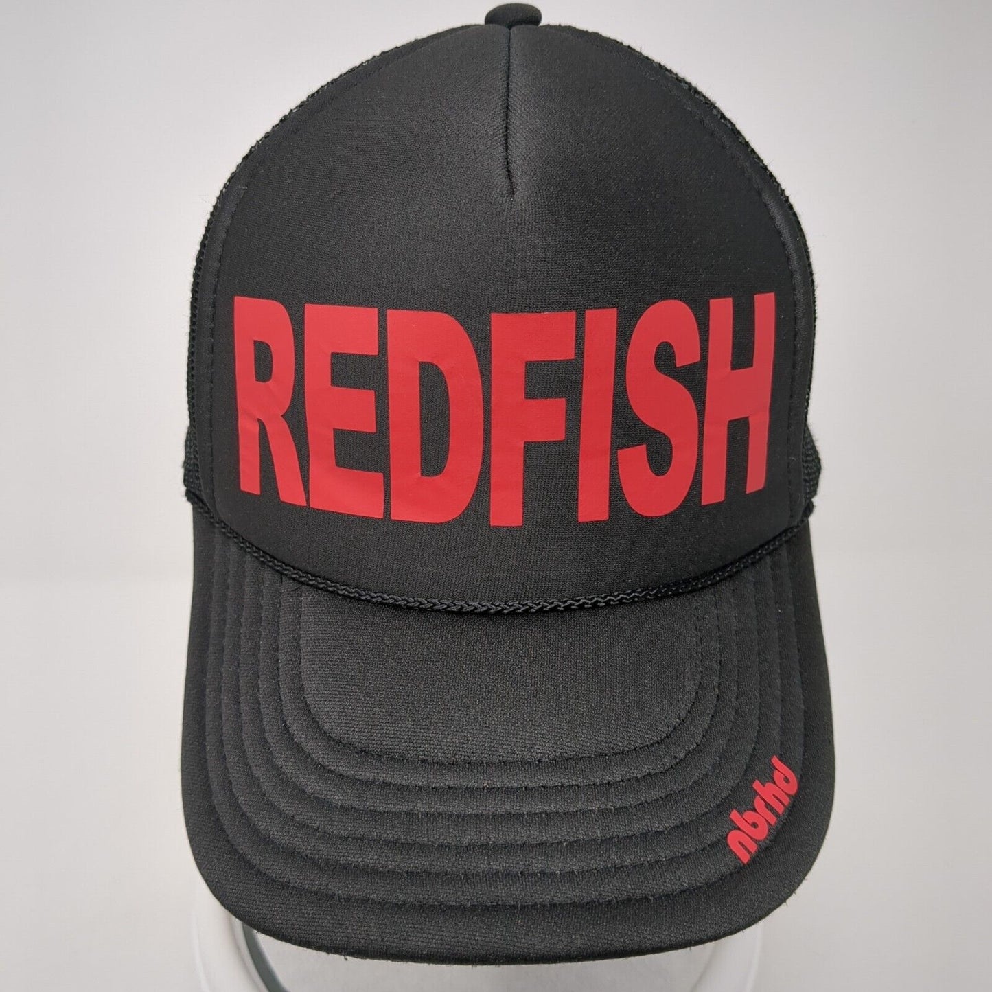 Redfish nbrhd Snapback Trucker Hat Black One Size Adjustable Mesh Back Rope