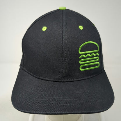 Shake Shack Snapback Black One Size Green Burger Logo Under Brim Patterned Hat