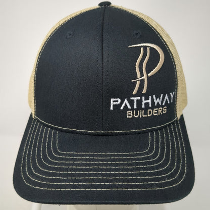 Richardson Trucker Hat Black One Size Pathway Builders Mesh Snapback Contrast