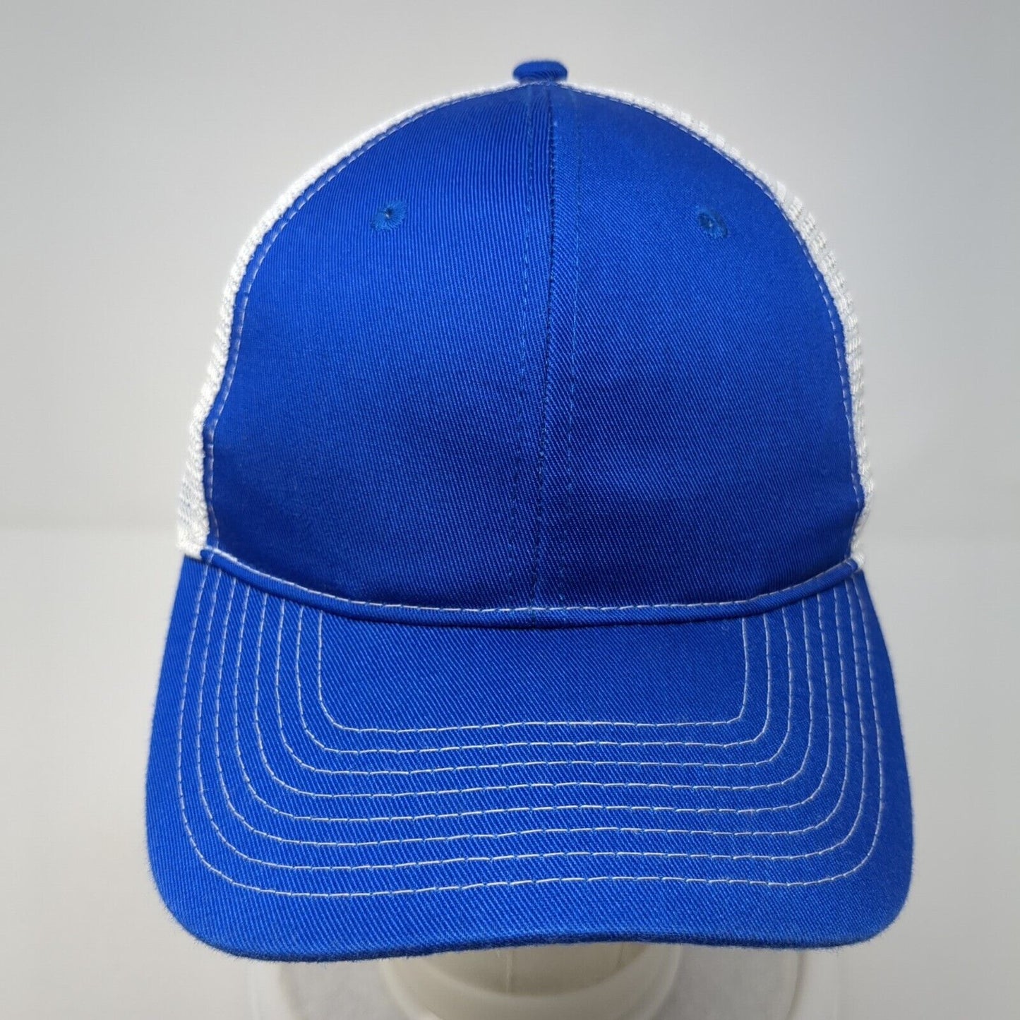 Sweet Caps Snapback Mesh Back Trucker Hat Blue One Size Colorblock Blank