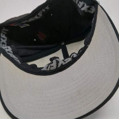 Volcom Baseball Cap Black XL Fitted Flexfit Embroidered Stone Graphic Logo Hat