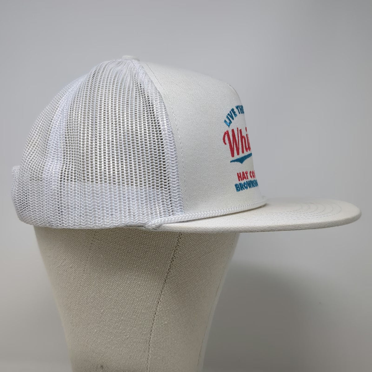 Whiskey Bent Trucker Hat White One Size Mesh Back Rope Snapback Flat Texas Logo