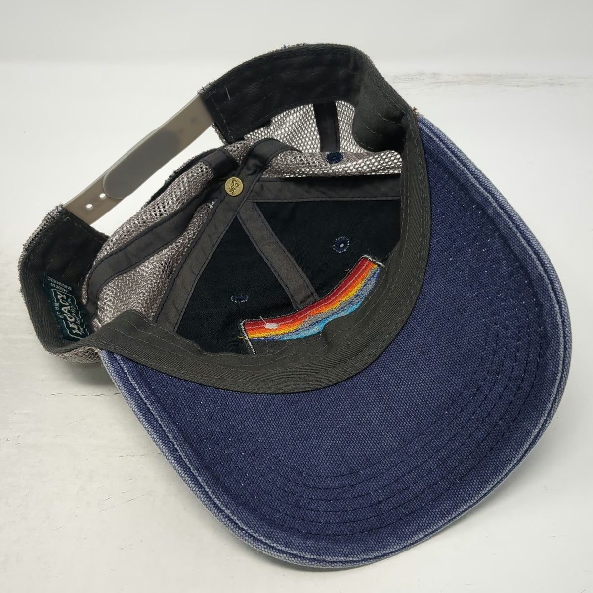Legacy Trucker Hat Blue Gray One Size Kona HI Hawaii Sunset Mountain Patch Mesh