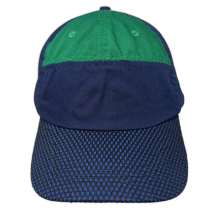 oddjob Baseball Cap Blue Green OSFM Mesh Brim Strapback Polyester Colorblock hat