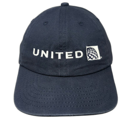 K-CIG Baseball Cap Blue One Size United Airlines Logo Embroidered Cotton Hat