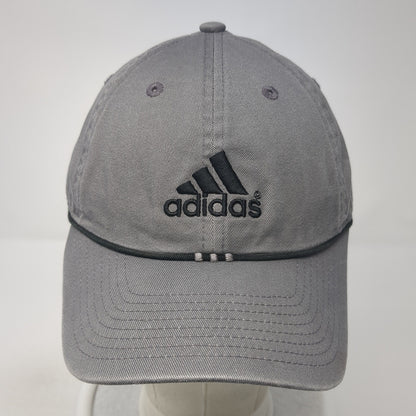 Adidas Slideback Hat Gray One Size Embroidered Logo 3 Stripes Outdoor