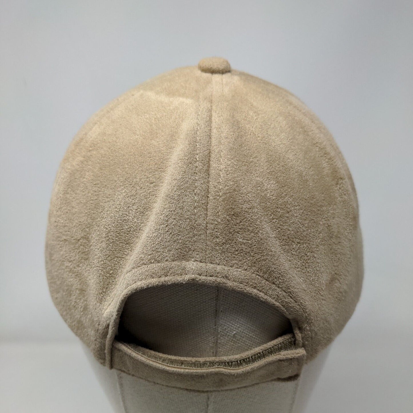 Unbranded Strapback Hat Tan OSFM Suede Adjustable Solid 6 Panel Blank