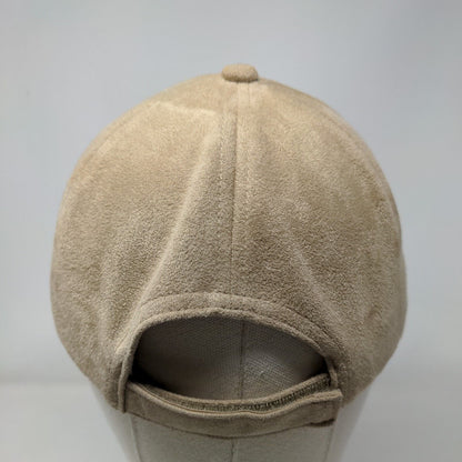 Unbranded Strapback Hat Tan OSFM Suede Adjustable Solid 6 Panel Blank