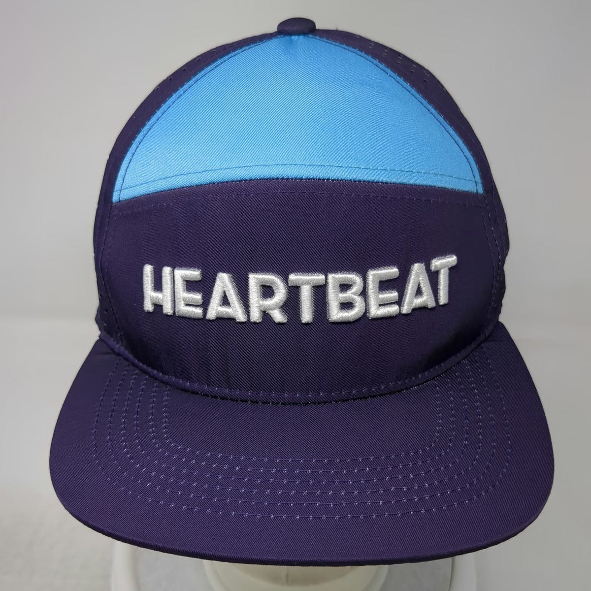 Heartbeat Hot Sauce Co. Trucker Hat Purple Blue One Size Flat Brim Perforated