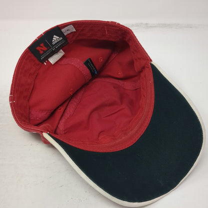 Nebraska Cornhuskers NCAA adidas Red XL Stretch Fit Curved Brim Cap Hat Huskers