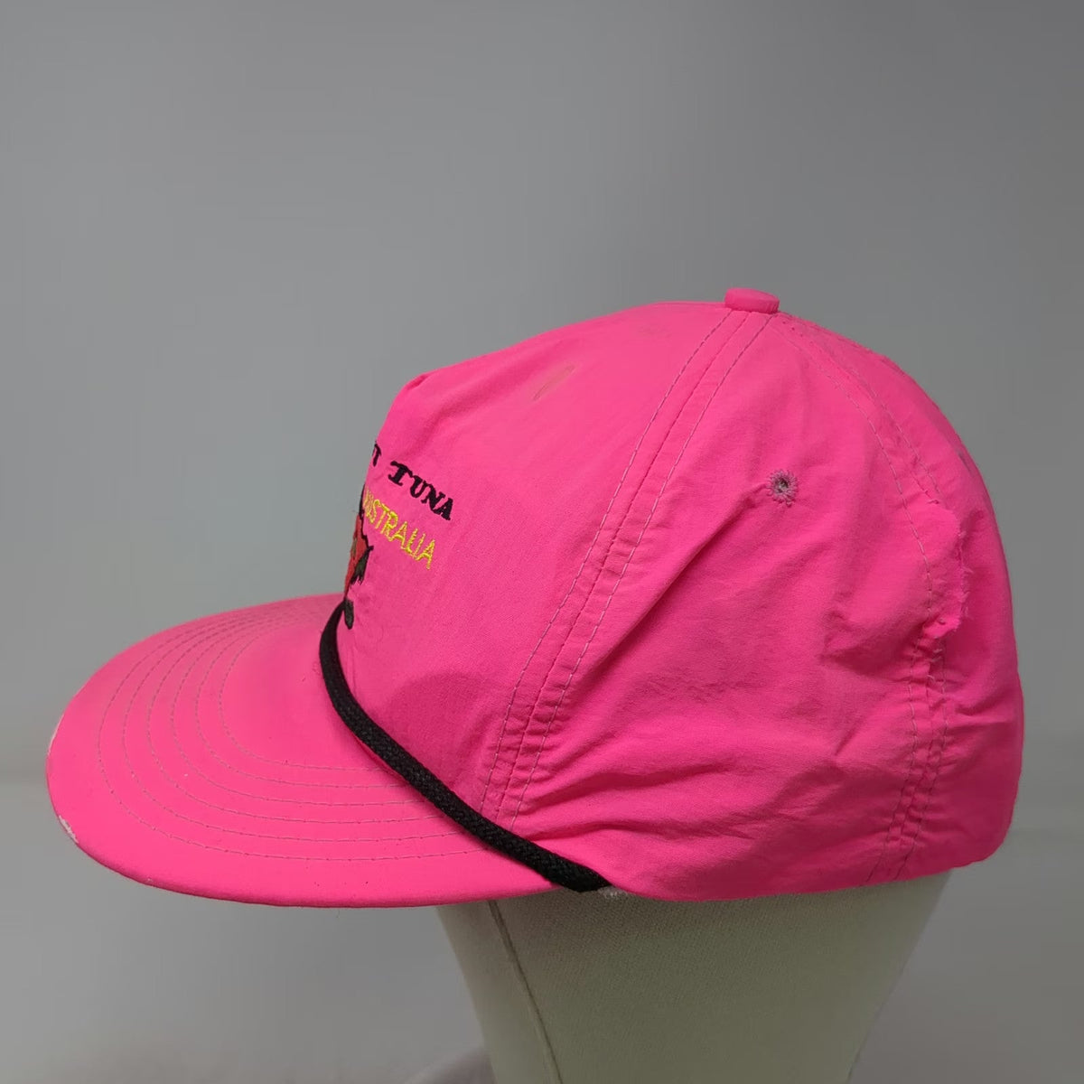 Hot Tuna 5 Panel Pink Strapback Hat Australia Rope Fish Logo Surf USA Vintage