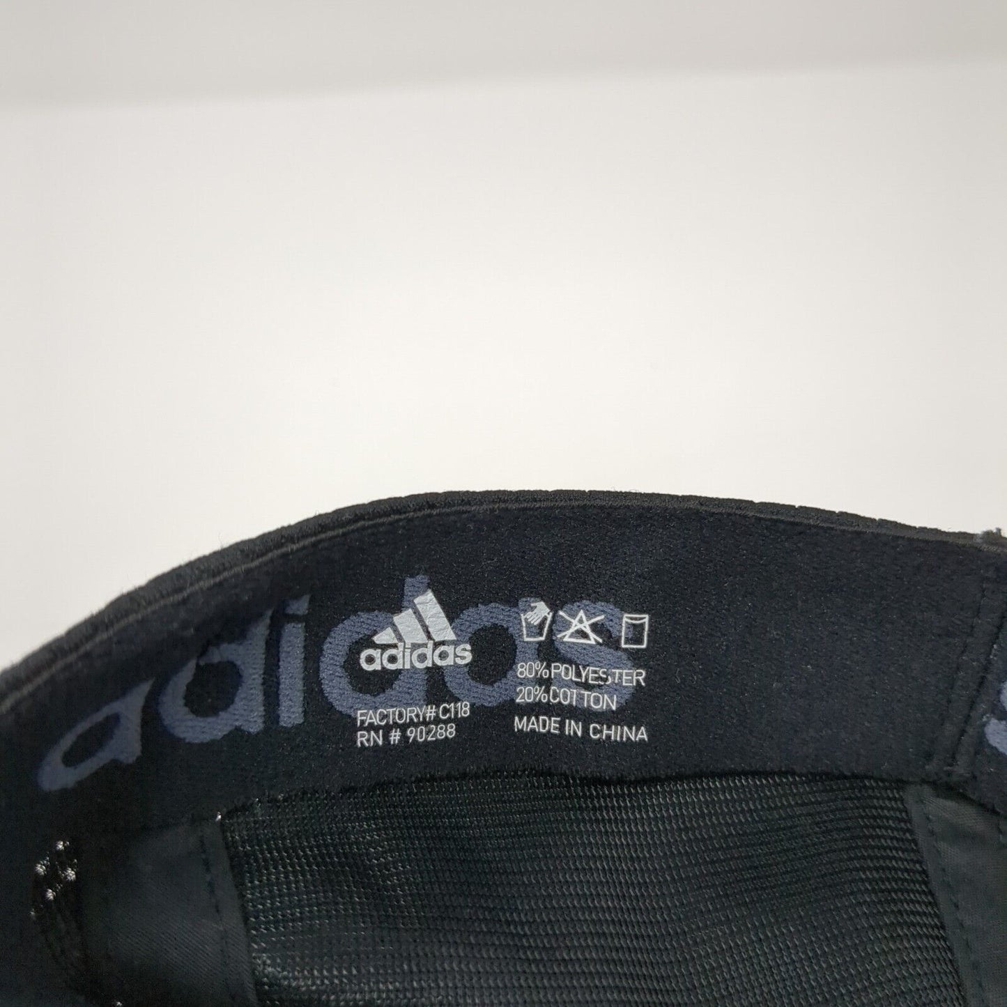 Adidas 3 Stripes Fitted Hat Black One Size Climalite Embroidered Solid