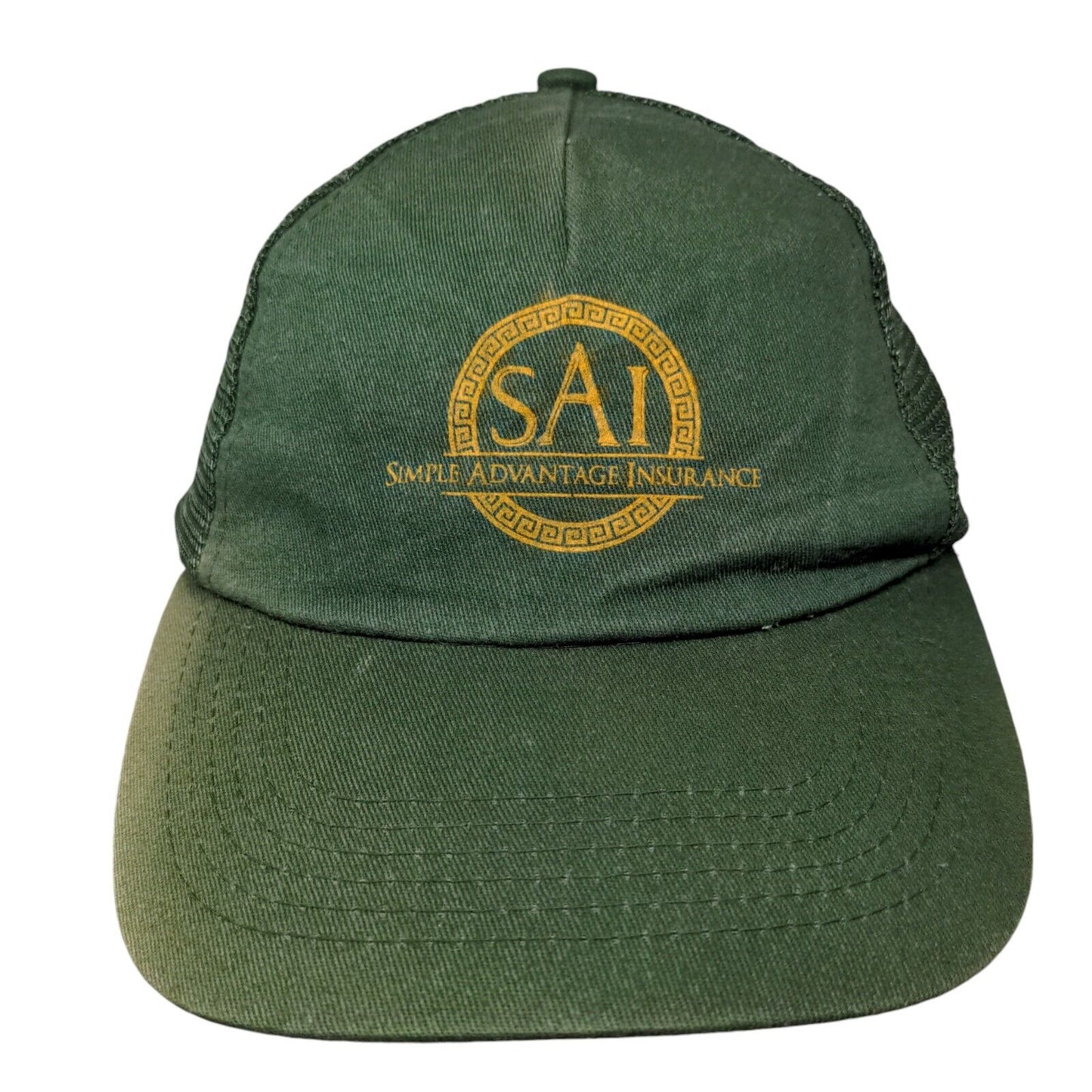 SAI Simple Advantage Insurance Snapback Mesh Back Trucker Hat Green OSFA