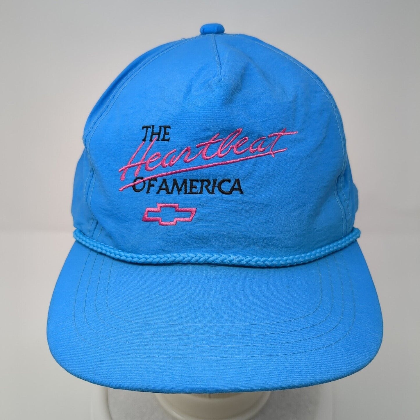Vintage Chevrolet Snapback Trucker Hat Blue OSFA The Heartbeat of America