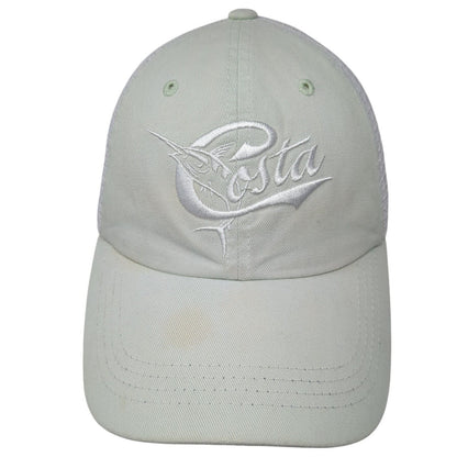 Costa Del Mar Snapback Mesh Back Trucker Hat Green One Size Embroidered