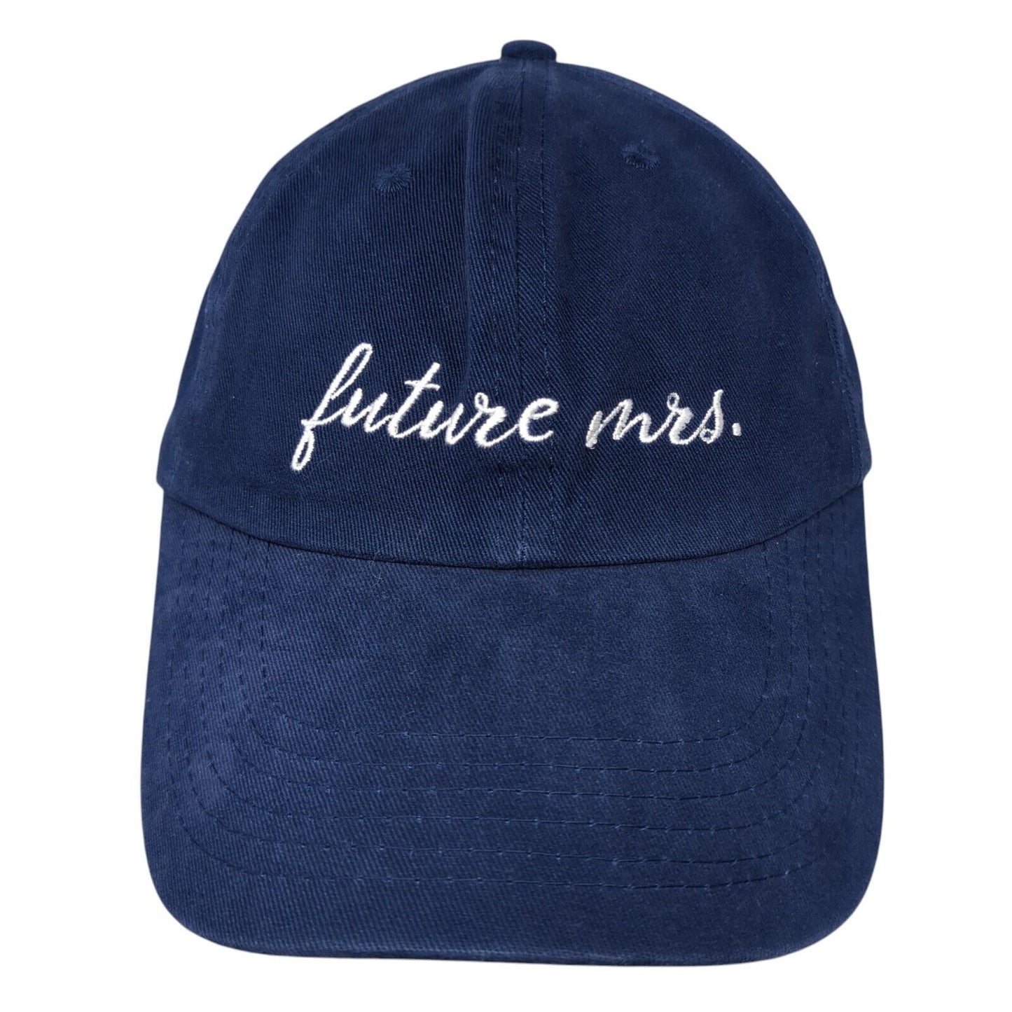 Future Mrs. Slideback Hat Blue One Size Solid Adjustable Embroidered