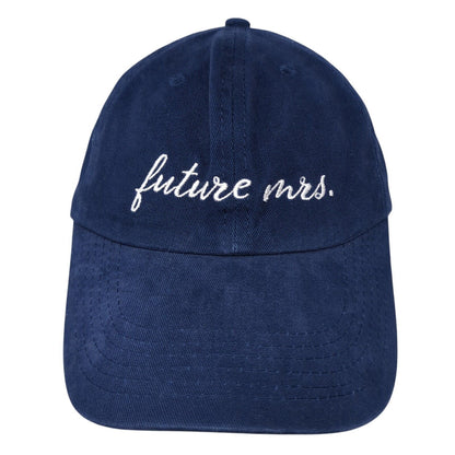 Future Mrs. Slideback Hat Blue One Size Solid Adjustable Embroidered