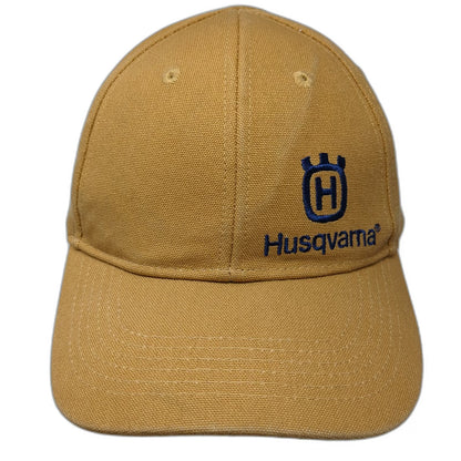 Husqvarna Baseball Cap Brown One Size Strapback Embroidered Logo Canvas Hat Work