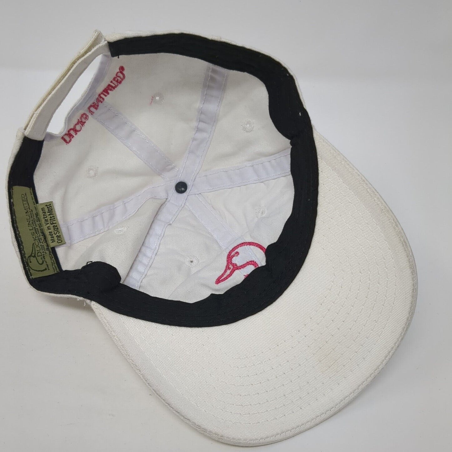 Ducks Unlimited Strapback Hat White Cream One Size Adjustable Outdoor
