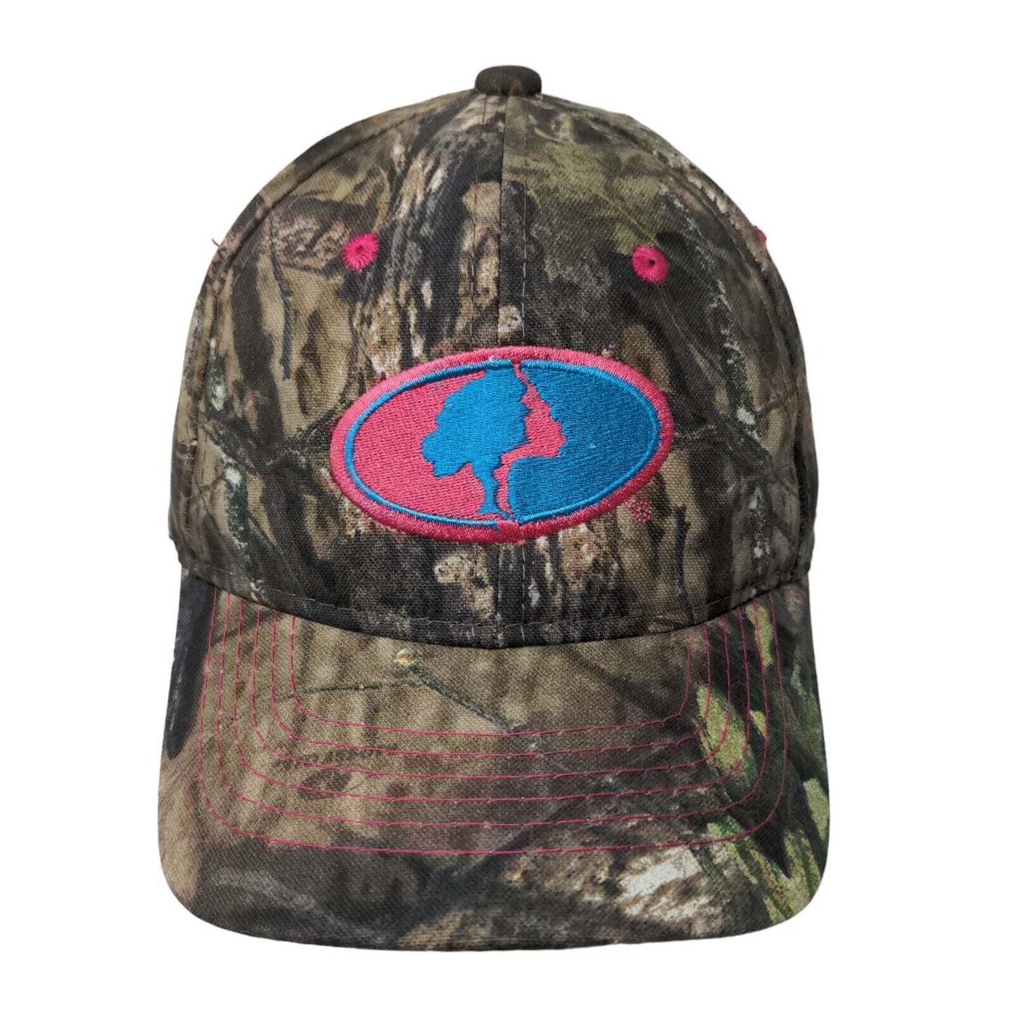 Mossy Oak Women's Strapback Camo Hat Embroidered Logo Pink Accents