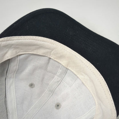 Nike Snapback Hat Gray Black OS Tennis Swoosh Cotton Patch Logo Brim Vintage