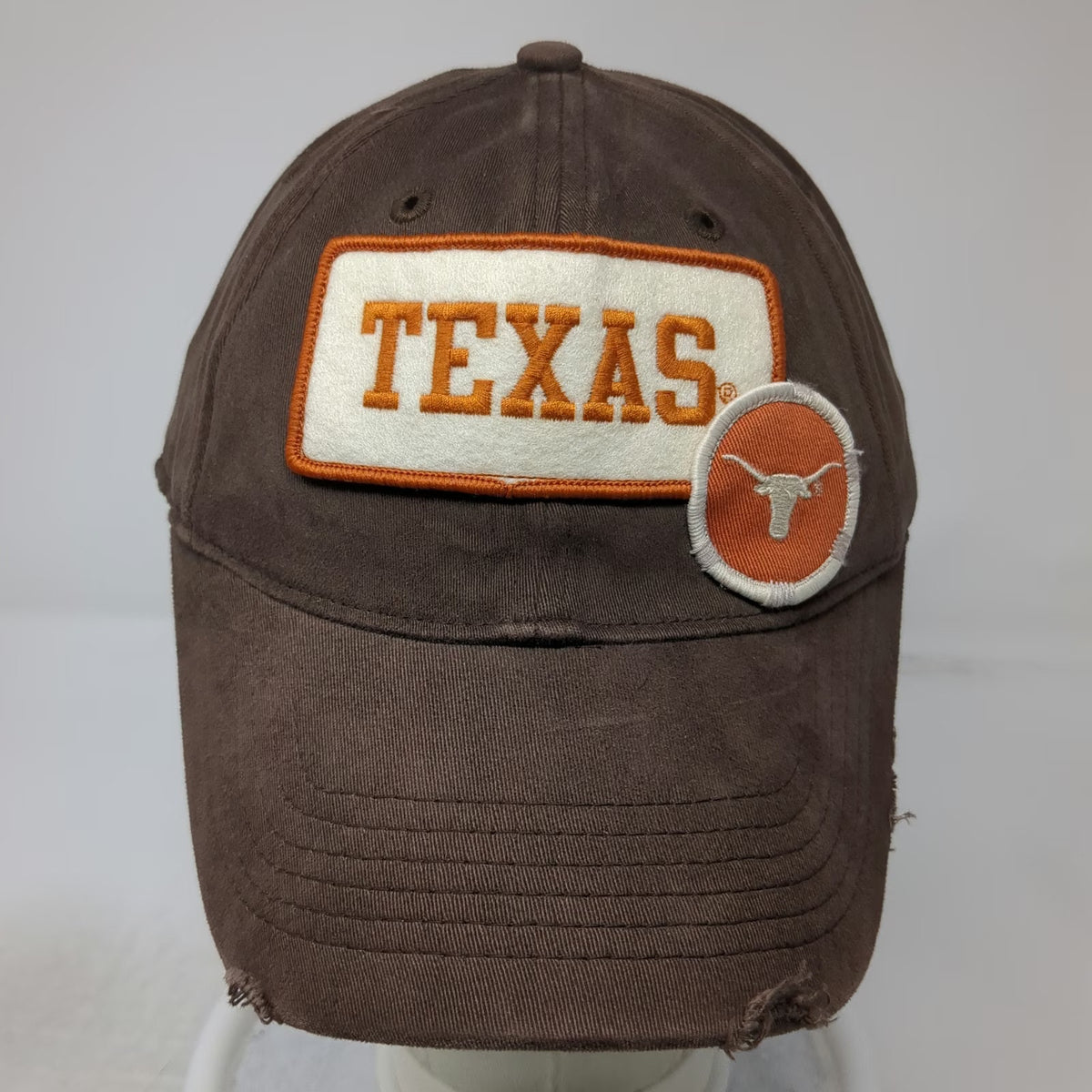Texas Longhorns NCAA Drew Pearson Brown One Size Cap Hat Distressed Green Brim