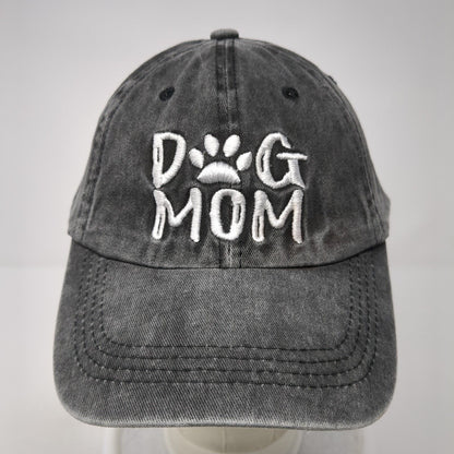Dog Mom Ponyback Slideback Hat Gray One Size Adjustable Embroidered Cotton
