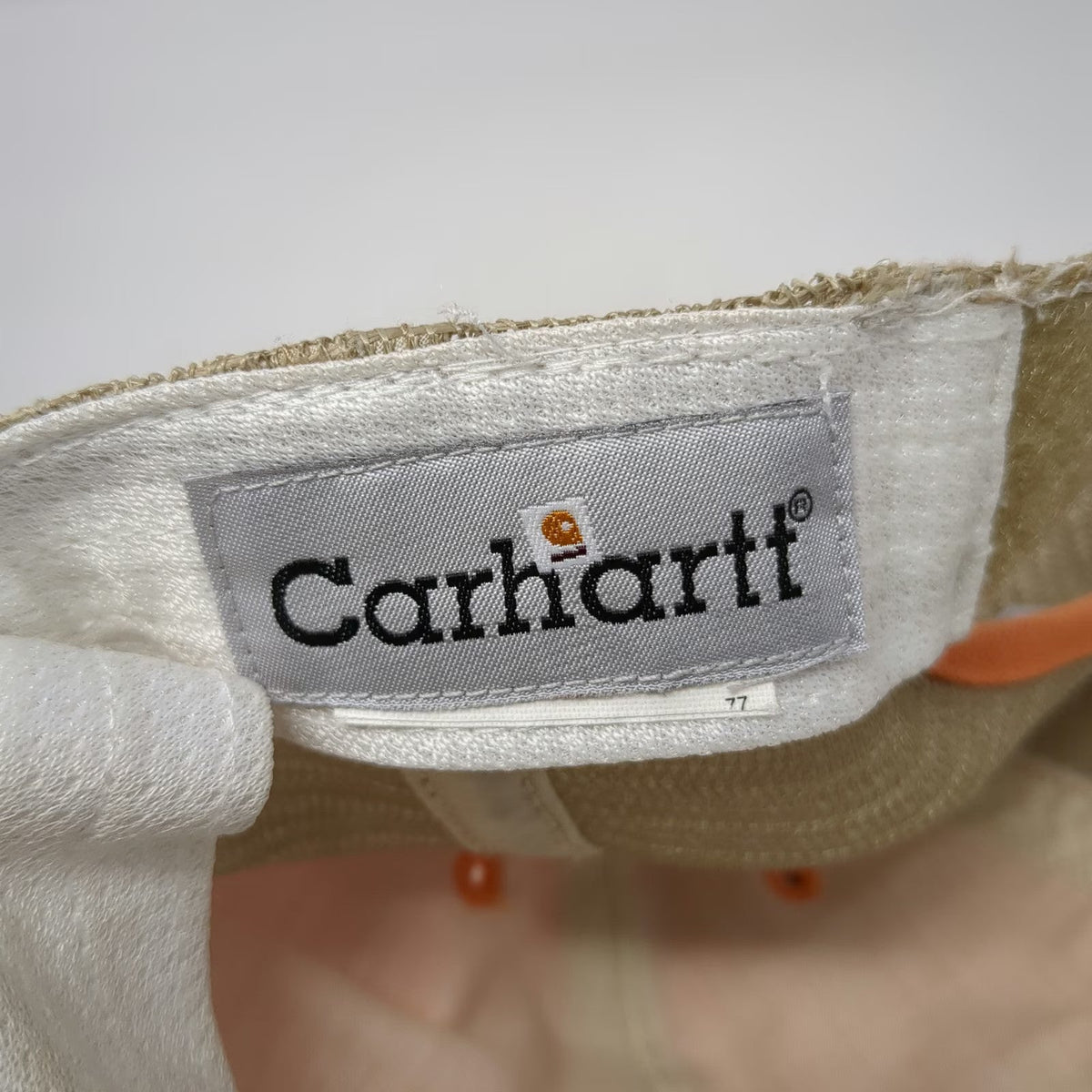 Carhartt Baseball Cap Orange One Size Mesh Back Strapback Frayed Patch Hat