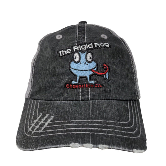 The Frigid Frog Men's Strapback Mesh Back Hat Gray OSFA Embroidered Logo