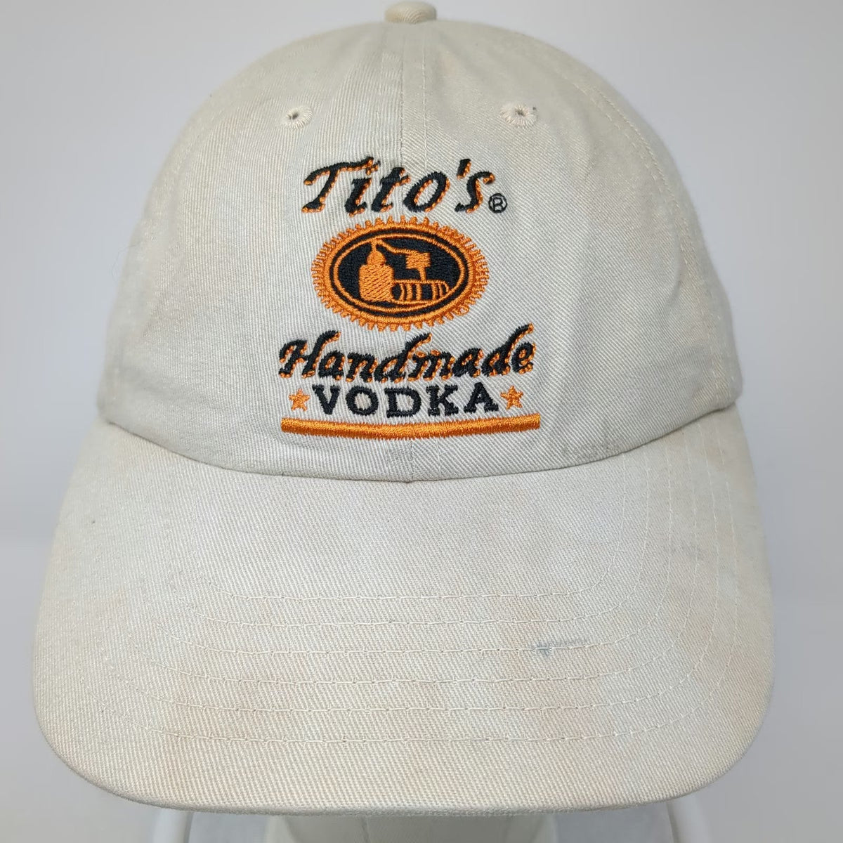 Titos Vodka Baseball Cap Beige One Size Strapback Distilled 6 Times Logo hat