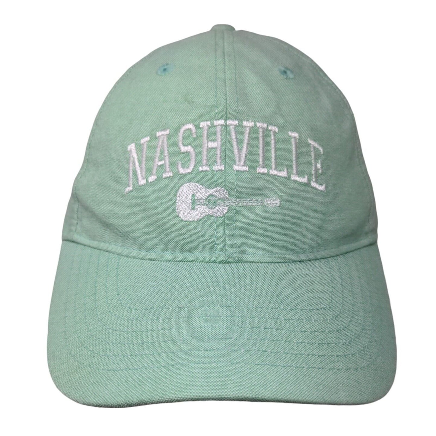 Nashville Guitar Slideback Hat Green One Size Embroidered 6 Panel