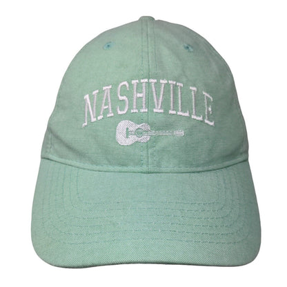 Nashville Guitar Slideback Hat Green One Size Embroidered 6 Panel