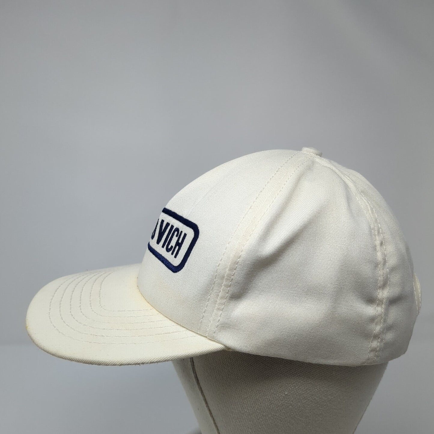 Budrovich Snapback Hat White OS Adjustable Lightweight Embroidered 6 Panel