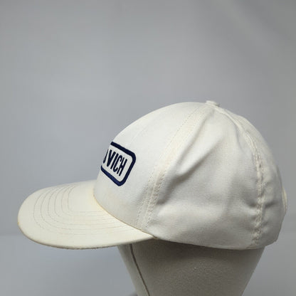 Budrovich Snapback Hat White OS Adjustable Lightweight Embroidered 6 Panel