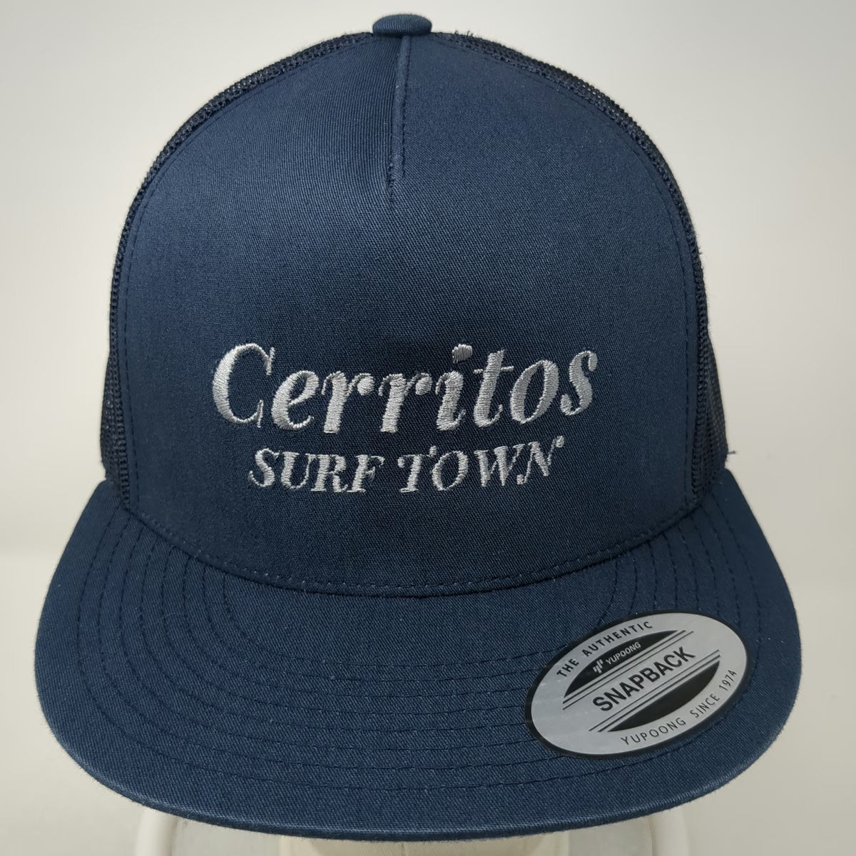 Yupoong Trucker Hat Blue One Size Cerritos Surf Town Mesh Snapback Flat Bill