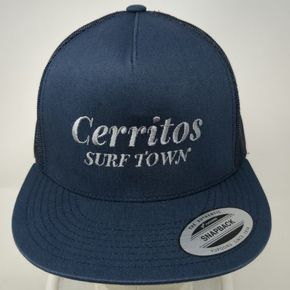 Yupoong Trucker Hat Blue One Size Cerritos Surf Town Mesh Snapback Flat Bill